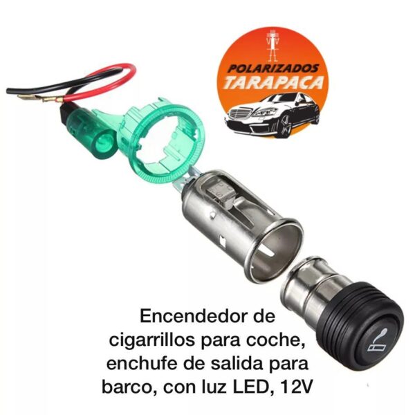 Encendedor Enchufe 12v Con Luz verde Auto Furgon Camioneta