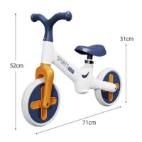Bicicleta de equilibrio para niños Color Lila - Blanca - verde (4)