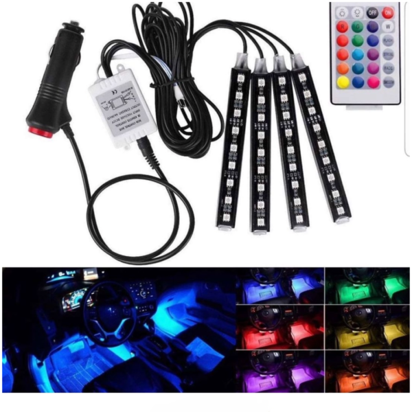 Kit Luces LED Multicolor Interior (4 Piezas) – 12V con Control