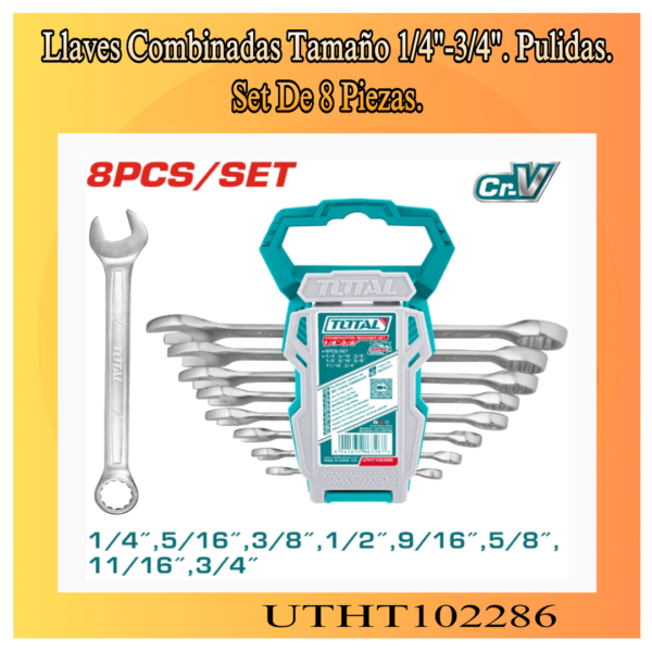 juego de llave combinadas 8 pzas. uthti02286
