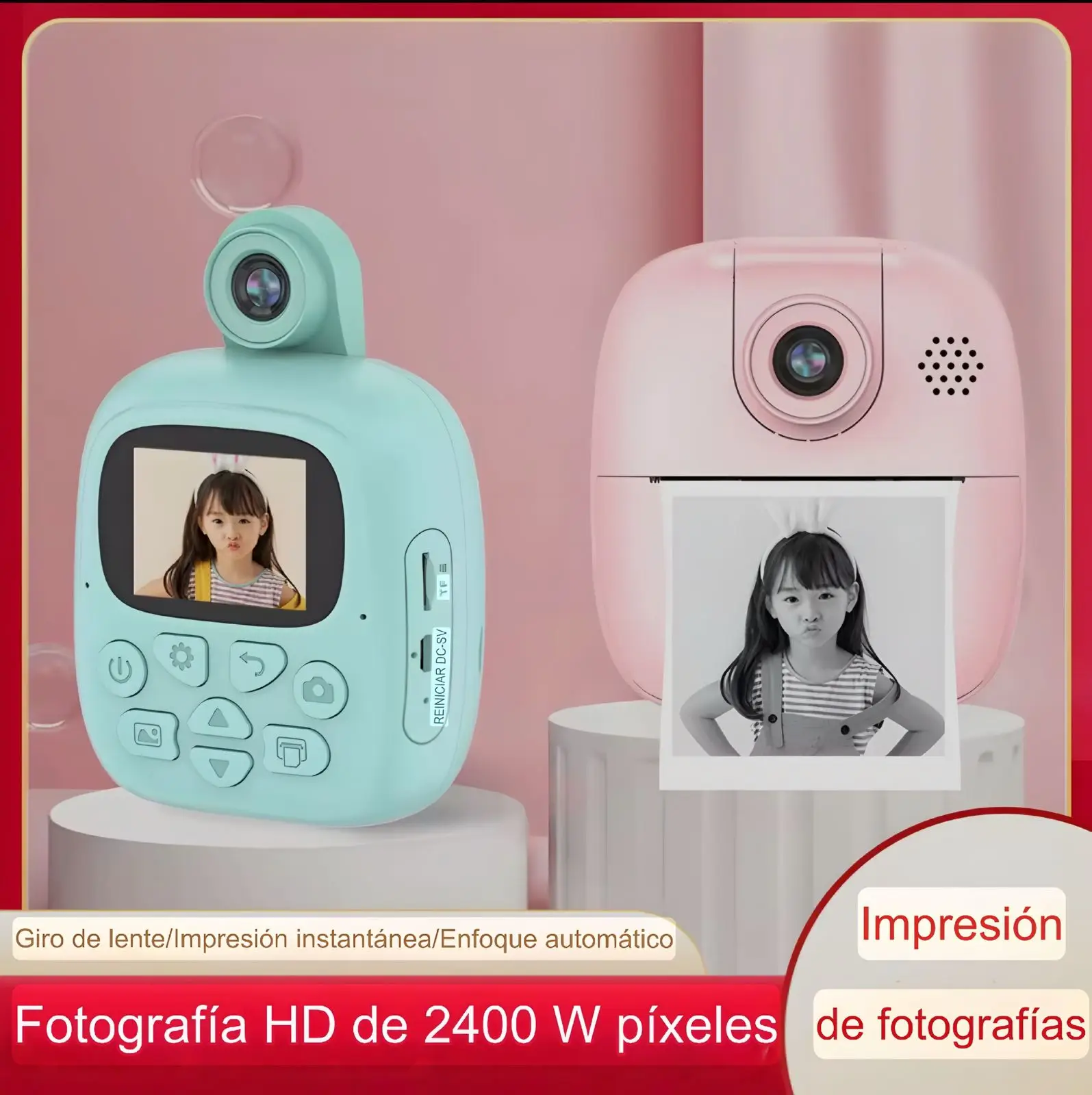 Mini Cam Instantánea PT22 – Cámara Infantil con Impresión Mágica