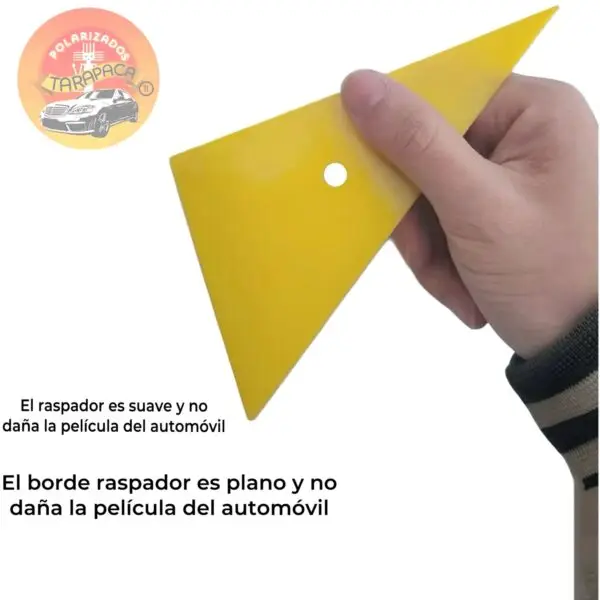 Espátula Triangular Multiángulo – Goma Rígida Amarilla