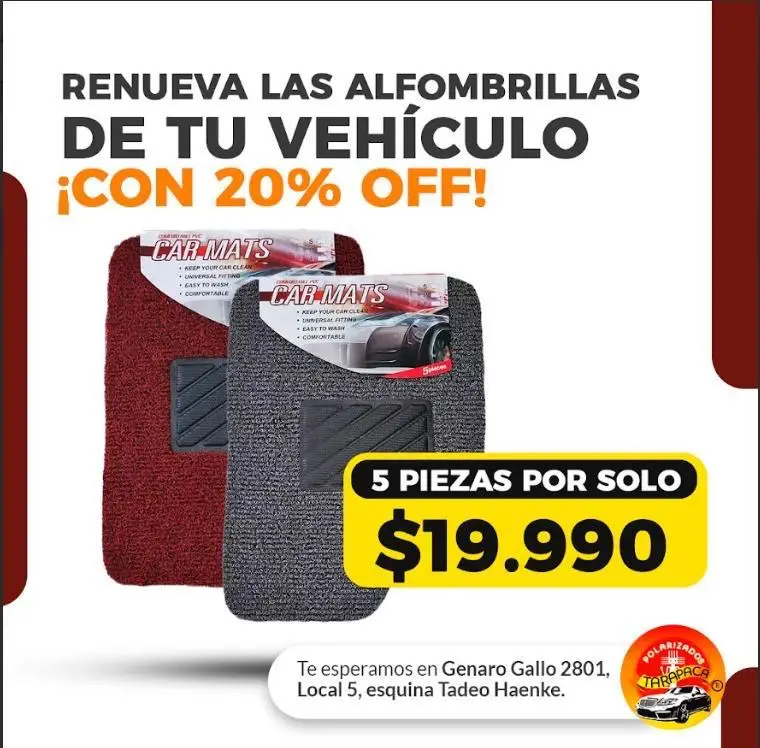 Set de Alfombrillas Universal de 5 Piezas - Antideslizantes de PVC
