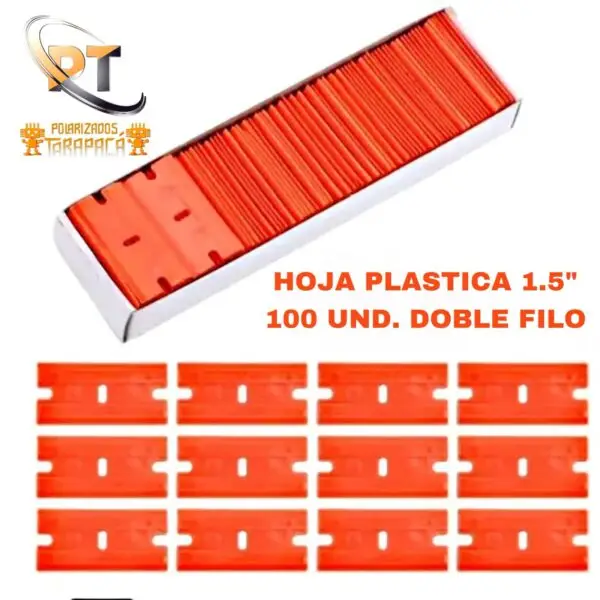 Cuchillas Plásticas Doble Filo 1.5" – Caja de 100 Unidades