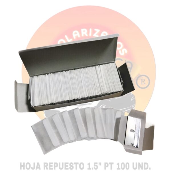Second image of Caja de Hojas de Repuesto PT 1.5” de Acero – 100 Unidades, Filo Simple