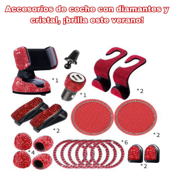 Kit Premium Accesorios Diamond Car – Edición Cristal Luxury