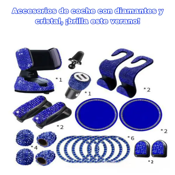 Second image of Kit Premium Accesorios Diamond Car – Edición Cristal Luxury